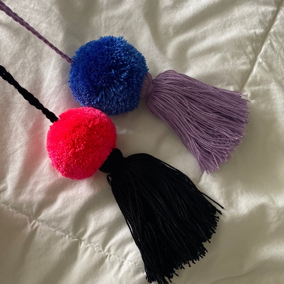 Pom pom tassel accesory no keychain Handbag charm - Picture 5 of 8